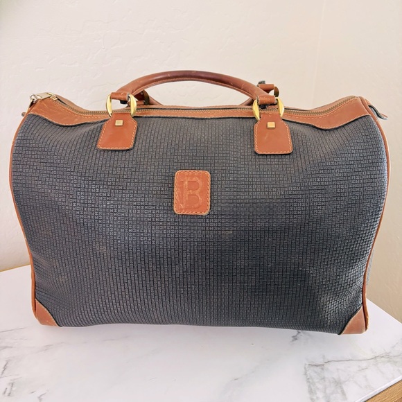 Bally Handbags - Bally‎ B Logo Boston Style Leather Bag in Black & Brown